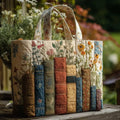 Bolso artesanal | Libros y flores