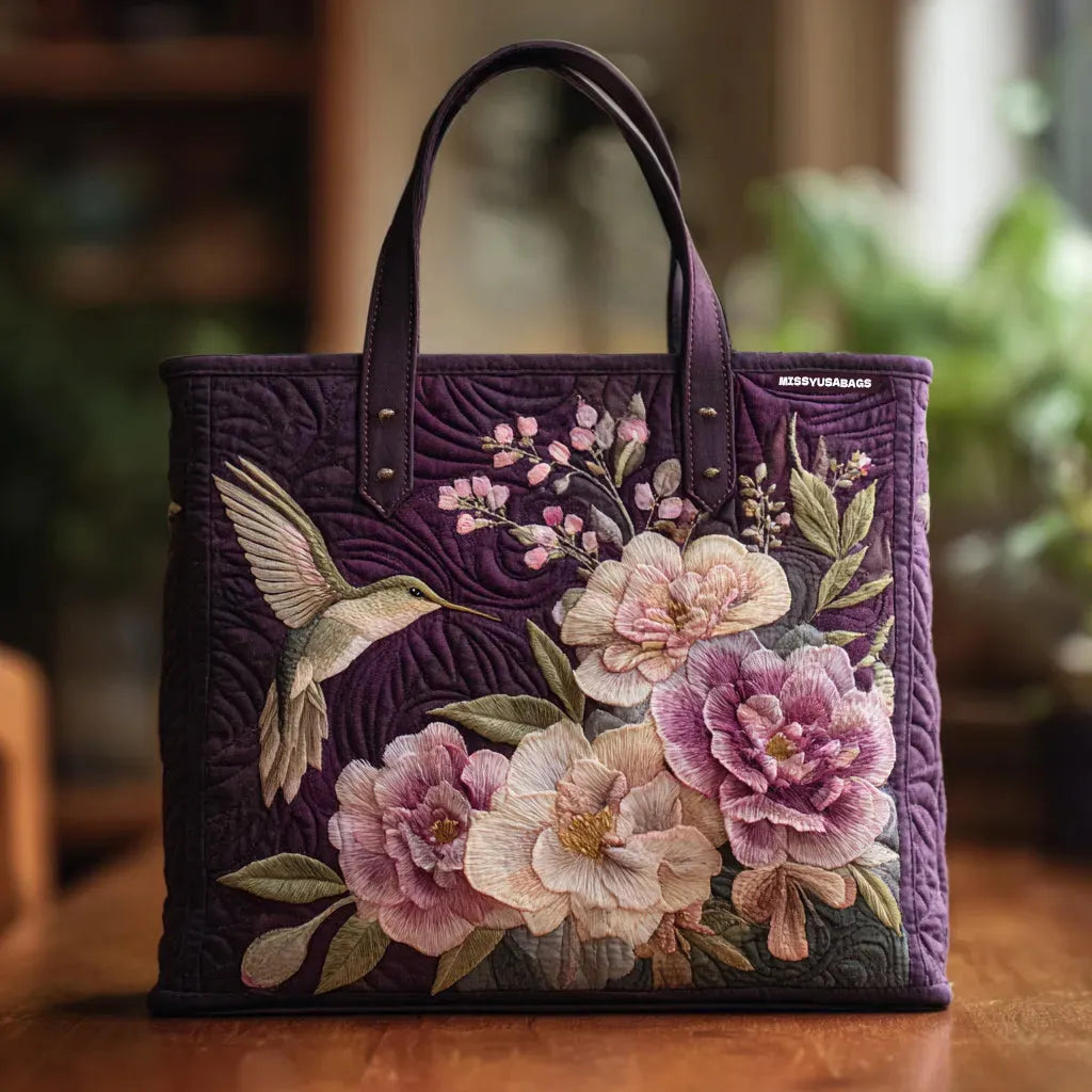 Bolso artesanal | Colibrí y orquídea