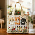 Bolso artesanal | Gatitos en el jardín