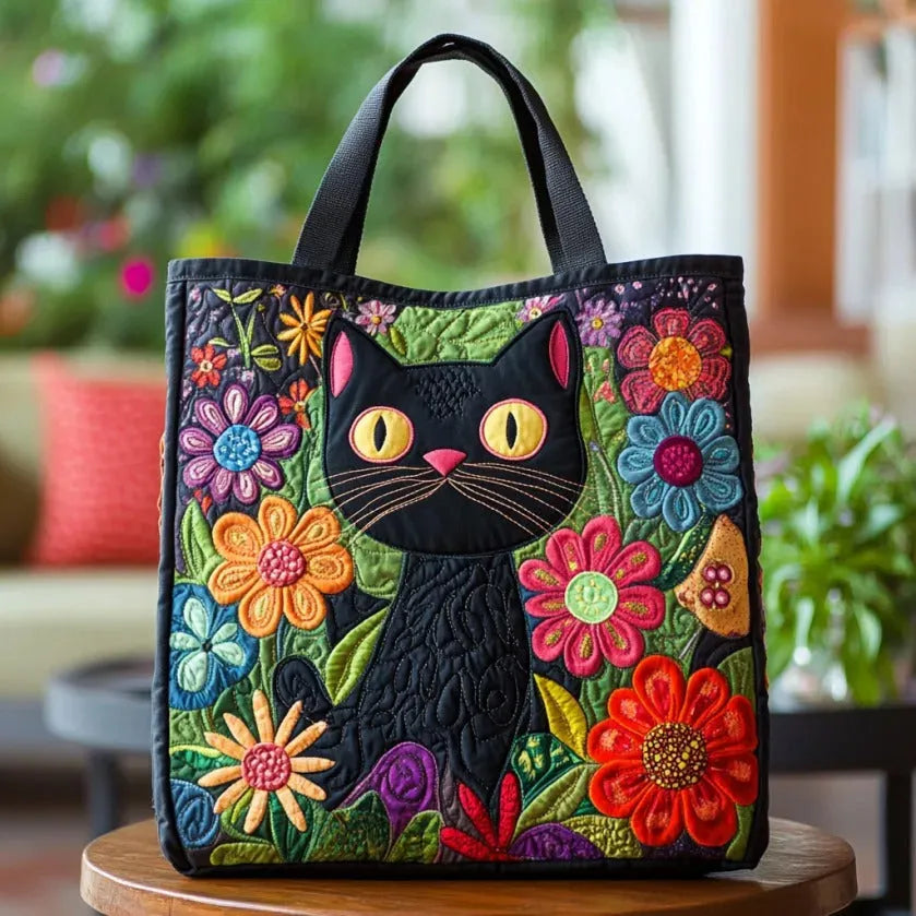 Bolso artesanal | Gato negro mágico