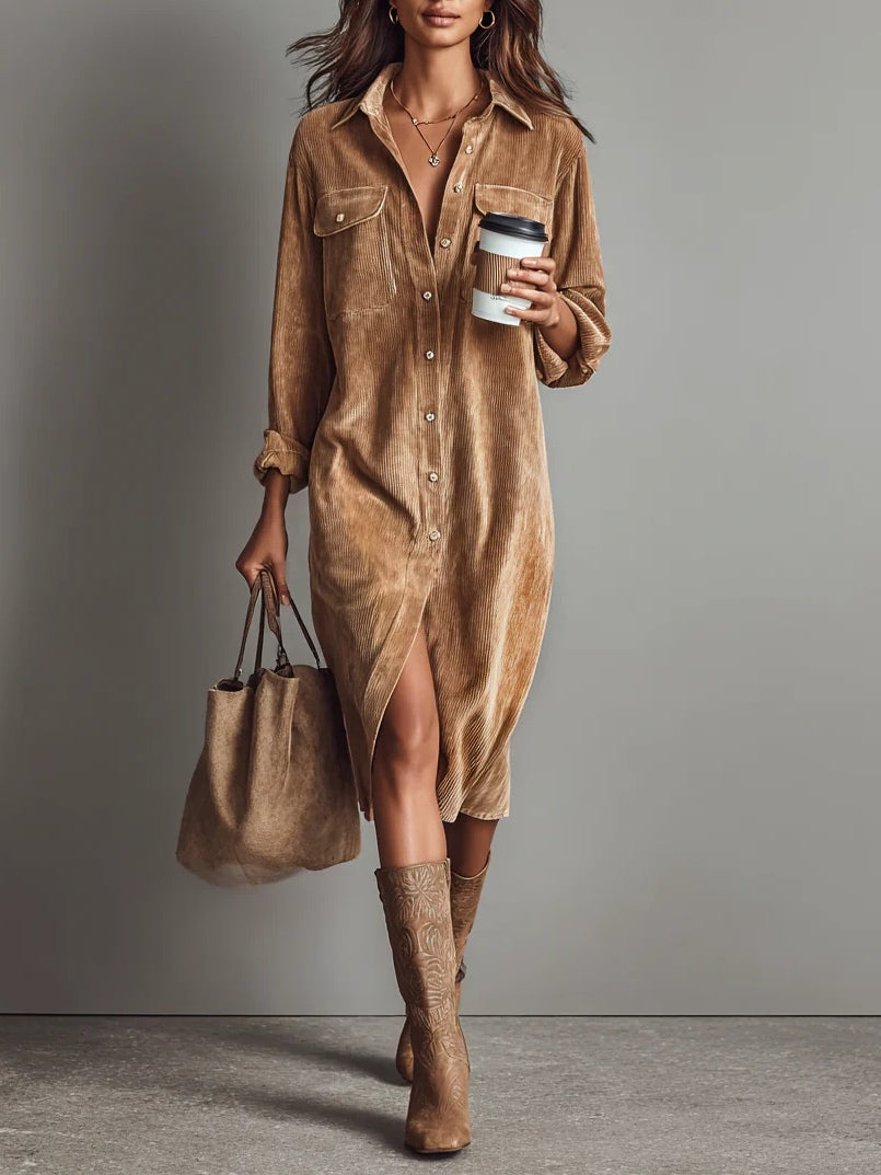 Rosaria – Vestido midi holgado con dos bolsillos