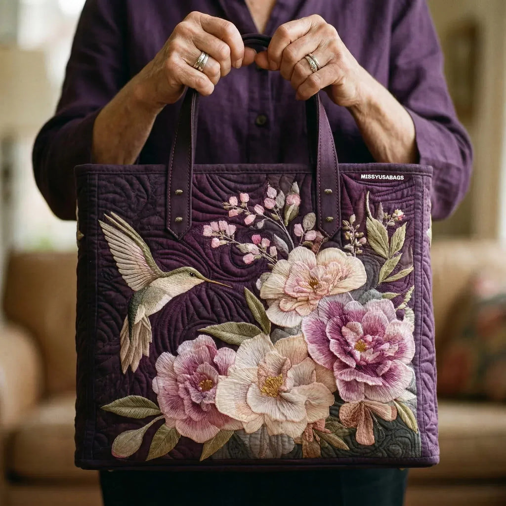 Bolso artesanal | Colibrí y orquídea