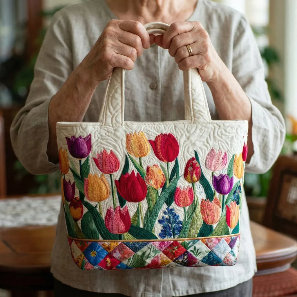 Bolso artesanal | Jardín de tulipanes