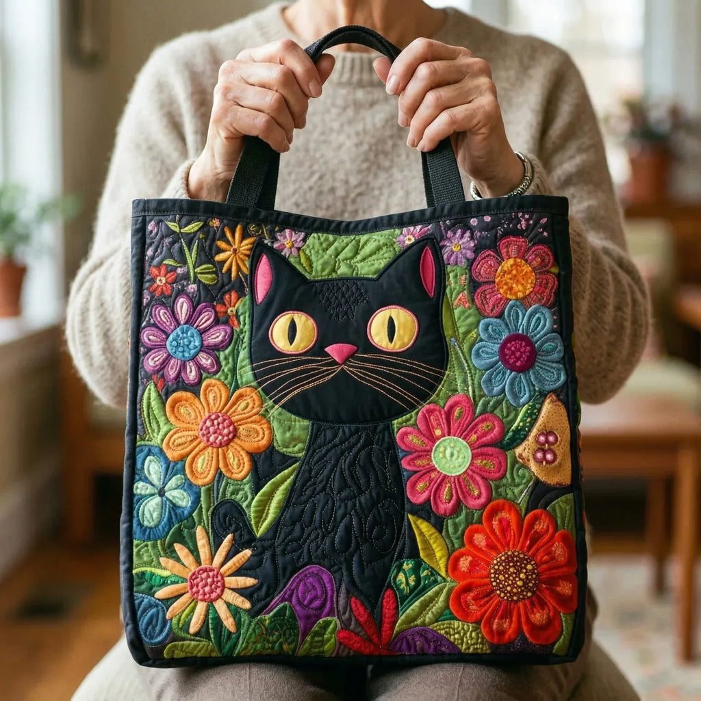 Bolso artesanal | Gato negro mágico